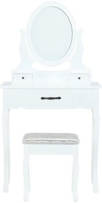 Ozdobny stolik ze stołkiem LINET NEW, biały