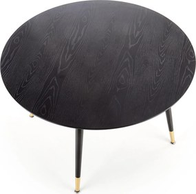 Czarny stół z okrągłym blatem w stylu glamour Embos