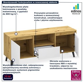 Szafka pod telewizor na nóżkach dąb artisan + biały W9-S07