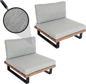 Fotel wypoczynkowy MCW-H54 (zestaw 2 szt.),  jasnobrązowe, tapicerka jasnoszara