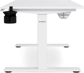 Biurko elektryczne z regulacją wysokości ergonomiczne białe,1400x700 mm: ARIA