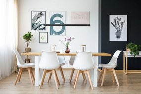 Czarna lampa wisząca LED 100 cm z drewna jesionowego L100KB-4K-SCHWARZ