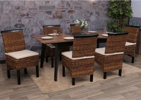 Krzesło do jadalni Acireale (zestaw 6 sztuk),  ciemny, z poduszką