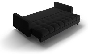 Czarna rozkładana sofa ze schowkiem 222 cm Bali – Cosmopolitan Design