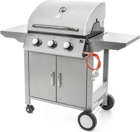 Grill gazowy OKLAHOMA BBQ, 4 palniki, z reduktorem, srebrny Penta CZ