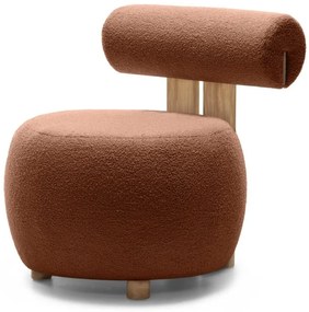Brązowy designerski fotel HANNA, dąb