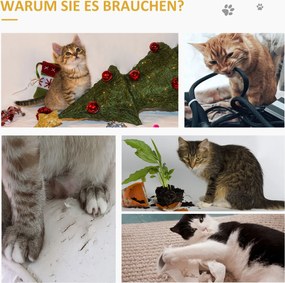 PawHut Drapak Ochronny dla Kotów Sizal Beżowy Szary 130x45x03cm | Aosom PL