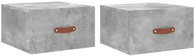 Komplet wiszących szafek nocnych szary beton - Brexi