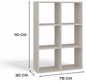 Regał 6 okienek Malax 2X3 KASZMIR