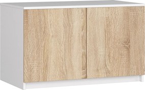 Nadstawka na szafę AKORD S90 Biała 90 cm 2 drzwi kolor Dąb Sonoma mat 2 półki 90x51x55 cm