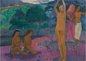 Obraz na szkle - Paul Gauguin, The Invocation, reprodukcje (70x50 cm)