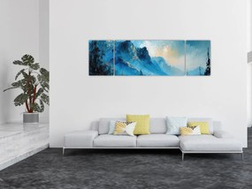 Obraz - Malowanie gór (170x50 cm)
