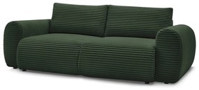 Ciemnozielona sztruksowa rozkładana sofa 257 cm Lucien – Bobochic Paris
