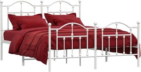 Białe metalowe łóżko małżeńskie 140x200 cm W1-P93