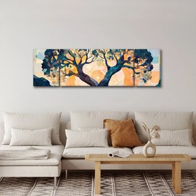 Obraz – Mozaika – słońce i drzewo II. (170x50 cm)