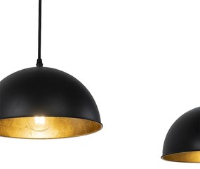 Industrialna lampa wisząca czarna ze złotem 3-światłowa - MagnaxPrzemysłowy Oswietlenie wewnetrzne