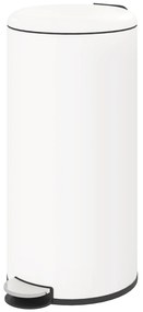 HOMCOM Kosz na Śmieci 30L, z Pedałem, Blokowalna Pokrywka, Odporny na Plamy, Kremowy