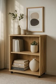 Niski regał biurowy z półkami dąb craft C9-K55