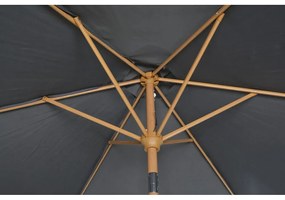 Ciemnoszary parasol ogrodowy ø 300 cm Wood – Rojaplast