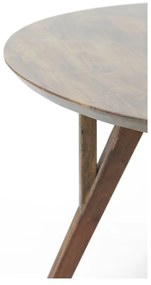 Brązowy okrągły stół z blatem z drewna akacjowego ø 120 cm Quenza – Light &amp; Living