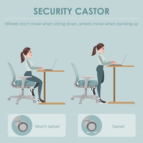 Vinsetto Fotel biurowy, ergonomiczny fotel obrotowy z regulacją wysokości, 55 x 48 x 82,5-94,5 cm, zielony | Aosom PL