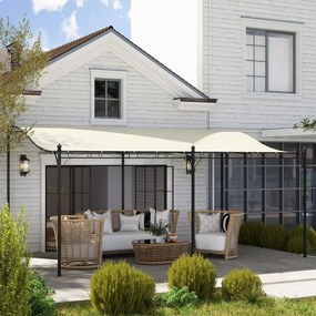 Outsunny Pergola 3 x 5 m, Elastyczne zadaszenie ogrodowe z wodoodporną płachtą i metalową ramą, Cieniujący dach, Kremowy