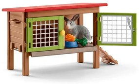 Schleich 42420 Klatka dla królików ze zwierzętamii akcesoriami, 25 x 11 x 16 cm