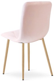 PROMOCJA Jasnoróżowe aksamitne krzesło do jadalni LIBRA II. jakość.