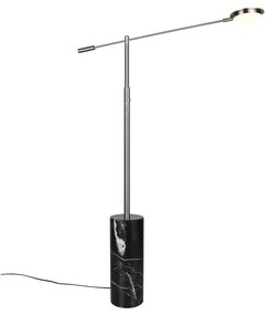 Lampa stojąca LED w czarno-srebrnym kolorze (wysokość 145 cm) Fiore – Trio Select