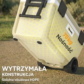 Outsunny Lodówka Turystyczna 70L Duża Pasywna Termobox do 72 Godz. Chłodzenia, z Izolacją PU Kółkami Zaworem Spustowym Uchwyt | Aosom PL