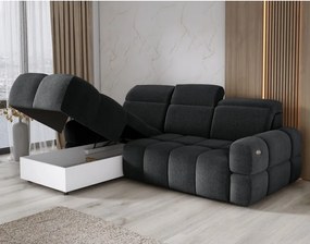 Narożnik MATEO S Wolnostojący Lewostronny Tkanina Memphis 20 kolor Antracytowy WERSAL