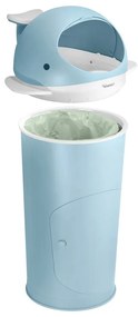 Jasnoniebieski plastikowy kosz na pieluchy 25 l Whale – Kindsgut