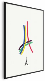 Plakat Abstrakcyjna Wieża Eiffla 21x30 cm z ramą czarną bez marginesu ARTGEIST B