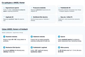 Ergonomiczny fotel biurowy Homer z podnóżkiem i wieszakiem, zgodny z normą BHP