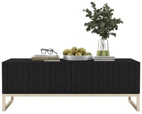 Stolik kawowy TAL 3D 110x54cm czarny mat/gold MEBLE LINDNER