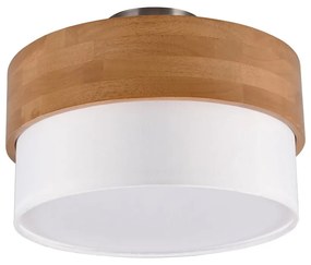 Biało-naturalna lampa sufitowa z tekstylnym kloszem Seasons – Trio