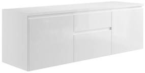 Szafka łazienkowa wisząca   pod umywalkę - Biały - 150 cm - JIMENA II