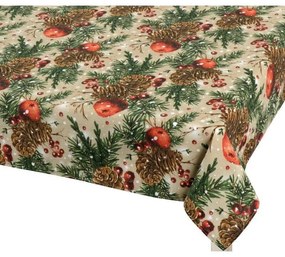 Bellatex Obrus Szyszki i jabłka świąteczne, 70 x 70 cm, 70 x 70 cm