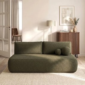 Sofa z Funkcją Spania ARVETO Oliwkowa Boucle Nowoczesna