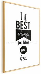 Plakat Best things in life 60x90 cm z ramą złotą z marginesem ARTGEIST B
