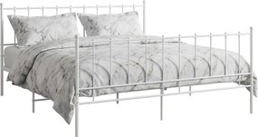Białe metalowe łóżko z zagłówkiem 140x200 cm L9-A77