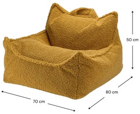 Brązowy dziecięcy worek do siedzenia z materiału bouclé Chair – Wigiwama
