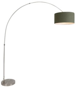 Lampa łukowa stalowa z zielonym mchu abażurem 50/50/25 - XXL