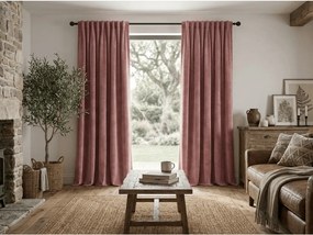 Zasłona zaciemniająca ELVIO VELVET 140x250 cm, staroróżowa Zawieszanie: Metalowe pierścienie
