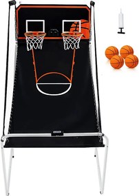Kosz do Koszykówki, SucceBuy Indoor Double Shot Składana Gra Zręcznościowa do Koszykówki, 2 Graczy, 4 Piłki