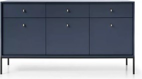 Komoda Gerra 3 – nowoczesna, elegancka komoda z 3 drzwiami i 3 szufladami, na wysokich metalowych nogach złotych lub czarnych