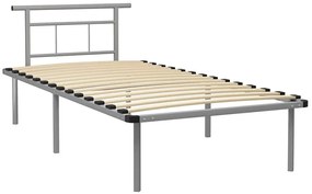 Szare metalowe łóżko pojedyncze 100x200 cm F0-Z53
