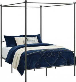 Czarne metalowe łóżko rustykalne 160x200 cm D5-K21