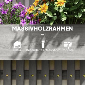 Outsunny Zestaw skrzynek na kwiaty, montaż ścienny, swobodnie przenośne, lite drewno, 60 x 16 x 80 cm | Aosom PL