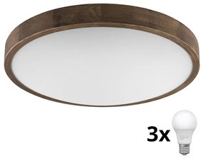 Brilagi - LED sufitowa lampa CARVALHO SLIM 3xE27/60W/230V dąb orzech pr. 47 cm